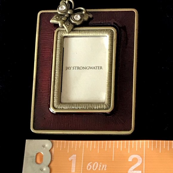 Jay Strongwater Burgundy Enamel Butterfly Frame - Picture 7 of 7